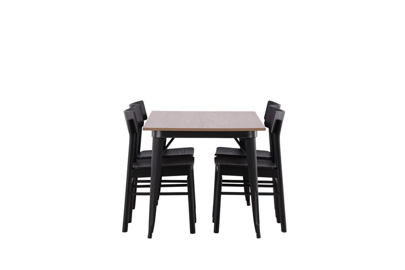 Tempe Matgrupp 140 cm Rektangulär med 4 Montros stolar - Svart - Products - Möbler - Bord & matgrupp - Matgrupp