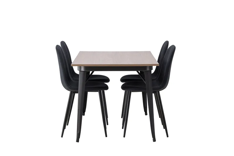 Tempe Matgrupp 140 cm Rektangulär med 4 Polar stolar - Svart - Products - Möbler - Bord & matgrupp - Matgrupp