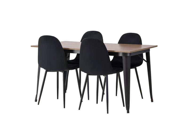 Tempe Matgrupp 140 cm Rektangulär med 4 Polar stolar - Svart - Products - Möbler - Bord & matgrupp - Matgrupp