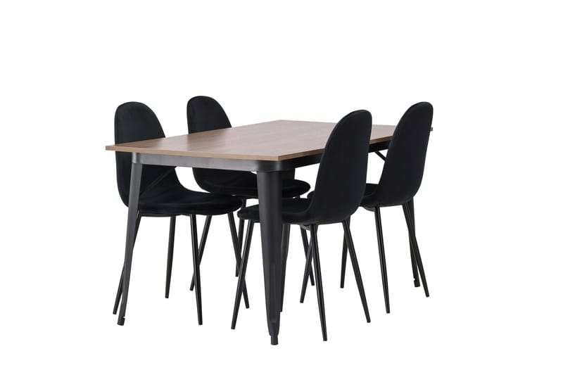 Tempe Matgrupp 140 cm Rektangulär med 4 Polar stolar - Svart - Products - Möbler - Bord & matgrupp - Matgrupp