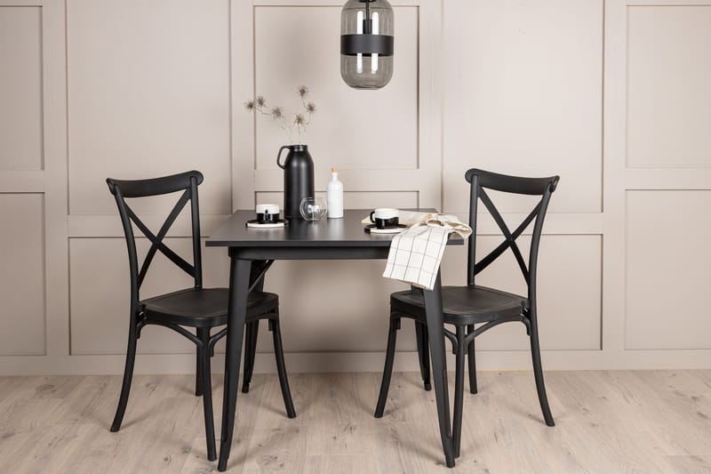 Tempe Matgrupp 80 cm Rektangulär med 2 Crosett stolar - Svart - Products - Möbler - Bord & matgrupp - Matgrupp