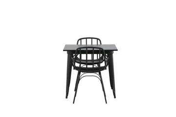Tempe Matgrupp 80 cm Rektangulär med 2 Dyrön stolar - Svart - Products - Möbler - Bord & matgrupp - Matgrupp