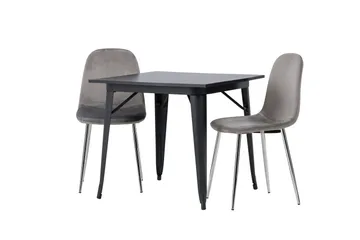 Tempe Matgrupp 80 cm Rektangulär med 2 Eva stolar - Svart - Products - Möbler - Bord & matgrupp - Matgrupp