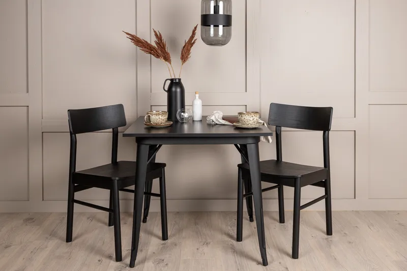 Tempe Matgrupp 80 cm Rektangulär med 2 Montros stolar - Svart - Products - Möbler - Bord & matgrupp - Matgrupp