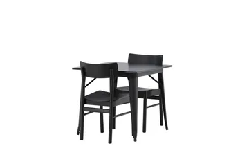 Tempe Matgrupp 80 cm Rektangulär med 2 Montros stolar - Svart - Products - Möbler - Bord & matgrupp - Matgrupp