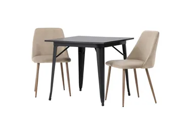 Tempe Matgrupp 80 cm Rektangulär med 2 Night Stolar - Svart - Products - Möbler - Bord & matgrupp - Matgrupp