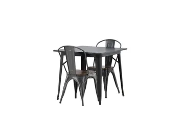 Tempe Matgrupp  80 cm Rektangulär med 2 Tempe stolar - Mörkgrå - Products - Möbler - Bord & matgrupp - Matgrupp