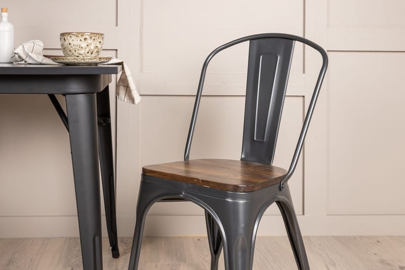 Tempe Matgrupp  80 cm Rektangulär med 2 Tempe stolar - Mörkgrå - Products - Möbler - Bord & matgrupp - Matgrupp