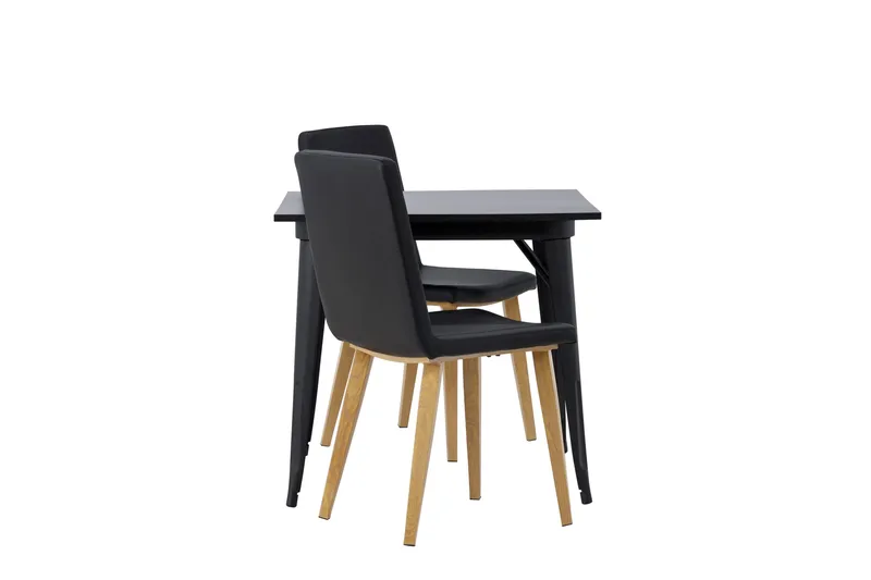 Tempe Matgrupp 80 cm Rektangulär med 2 Today stolar - Svart - Products - Möbler - Bord & matgrupp - Matgrupp