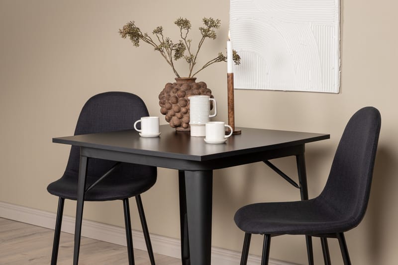 Tempe Matgrupp 80 cm Rektangulär med 2 Polar stolar - Svart - Products - Möbler - Bord & matgrupp - Matgrupp