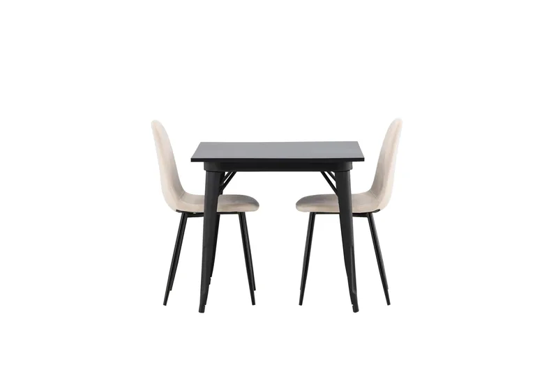 Tempe Matgrupp 80 cm Rektangulär med 2 Polar stolar, Beige