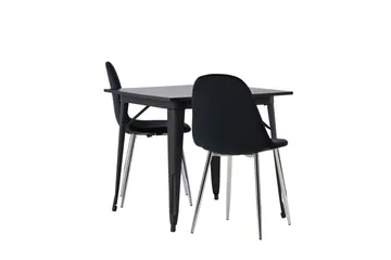 Tempe Matgrupp 80 cm Rektangulär med 2 Polar stolar - Svart - Products - Möbler - Bord & matgrupp - Matgrupp