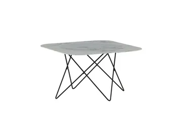Tristar Soffbord 80 cm - Marmor/Vit/Svart - Products - Möbler - Bord & matgrupp - Soffbord