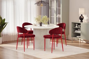 Uppveda Matbord 120 cm Rund med 4 st Jairam Matstolar - Vit - Products - Möbler - Bord & matgrupp - Matgrupp