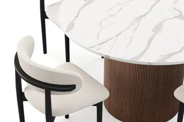 Uppveda Matbord 120 cm Rund med 4 st Jaiveer Matstolar - Brun - Products - Möbler - Bord & matgrupp - Matgrupp