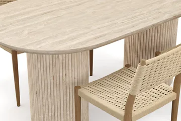 Uppveda Matbord Travetin utseende med 4 st Jamna Matstolar - Beige - Products - Möbler - Bord & matgrupp - Matgrupp