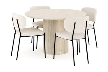 Uppveda Matgrupp 120 cm Rund med 4 Gemmiano Matstolar - Travetin - Products - Möbler - Bord & matgrupp - Matgrupp