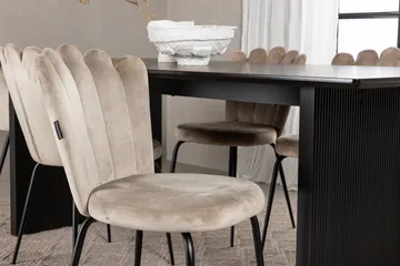 Vail Matgrupp 200 cm Rektangulär med 4 Limhamn stolar - Beige - Products - Möbler - Bord & matgrupp - Matgrupp