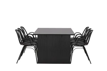 Vail Matgrupp 200 cm Rektangulär med 6 Dyrön stolar - Svart - Products - Möbler - Bord & matgrupp - Matgrupp