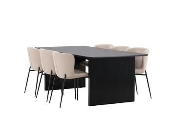 Vail Matgrupp 200 cm Rektangulär med 6 Modesto stolar - Beige - Products - Möbler - Bord & matgrupp - Matgrupp