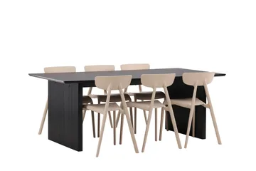 Vail Matgrupp 200 cm Rektangulär med 6 Ursholmen stolar - Beige - Products - Möbler - Bord & matgrupp - Matgrupp