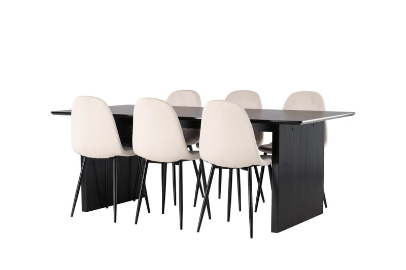 Vail Matgrupp 200 cm Rektangulär med 6 Polar stolar - Beige - Products - Möbler - Bord & matgrupp - Matgrupp
