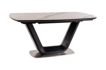 Ventera Förlängningsbart Matbord 160 cm - Keramik/Svart/Vit - Products - Möbler - Bord & matgrupp - Marmorbord