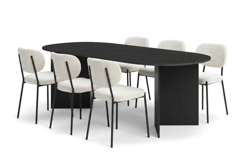 Vera Matgrupp rektangulärt 220 cm Svart med 6 Gemmiano Matstolar - Svart - Products - Möbler - Bord & matgrupp - Matgrupp