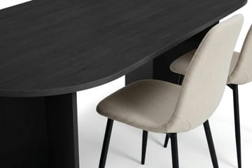 Vera Matgrupp rektangulärt 220 cm Svart med 6 Nibe Matstolar - Svart - Products - Möbler - Bord & matgrupp - Matgrupp
