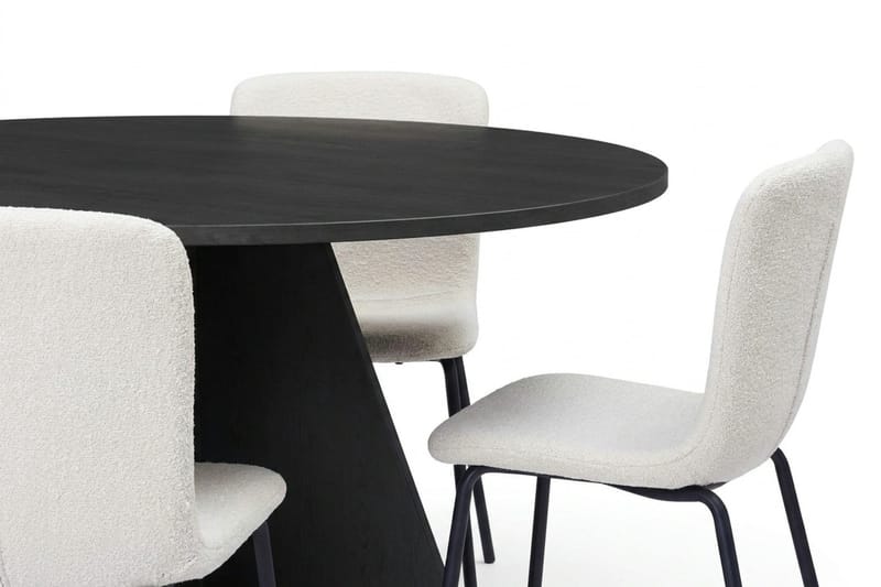 Vera Matgrupp runt 110 cm Svart med 4 Katy Matstolar - Svart - Products - Möbler - Bord & matgrupp - Matgrupp