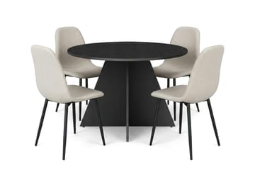 Beige/Svarta metallben - Svart
