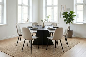 Vera Matgrupp runt 130 cm Svart med 6 Nibe Matstolar - Svart - Products - Möbler - Bord & matgrupp - Matgrupp