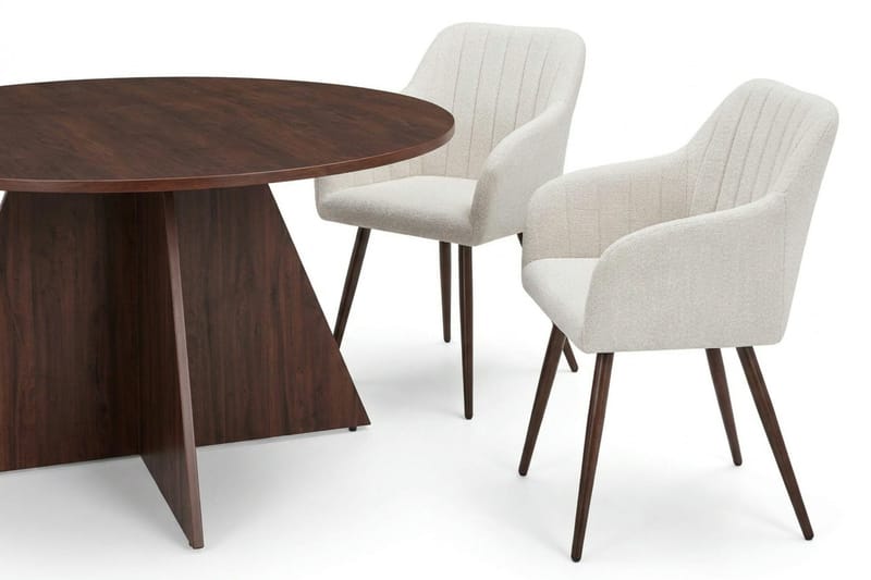 Vera Matgrupp runt 130 cm Valnöt med 6 Filippa Matstolar - Valnöt - Products - Möbler - Bord & matgrupp - Matgrupp