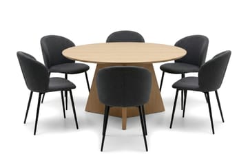 Vera Matgrupp runt 150 cm Ek med 6 Nibe Matstolar - Ek - Products - Möbler - Bord & matgrupp - Matgrupp