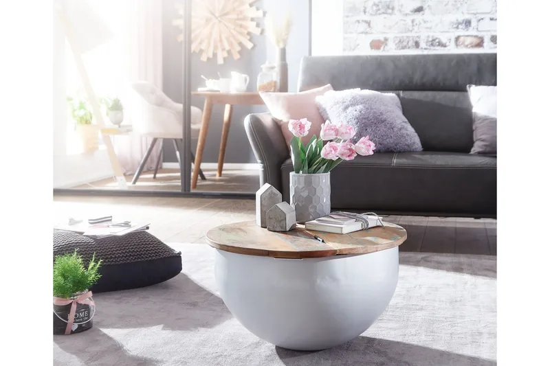 Willowdale Soffbord 60 cm Runt - Brun/Vit - Products - Möbler - Bord & matgrupp - Soffbord