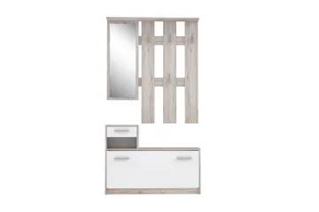 Breslau Hallmöbelset 98x180 cm - Beige/Brun/Vit - Products - Möbler - Hallmöbler - Möbelset för hall & entre