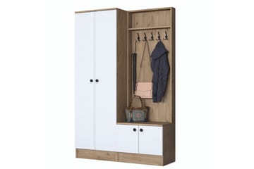 Hooda Hallmöbelset Brun/Vit - Hanah Home - Products - Möbler - Hallmöbler - Möbelset för hall & entre