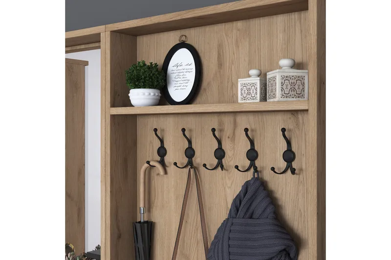 Hooda Hallmöbelset Brun/Vit - Hanah Home - Products - Möbler - Hallmöbler - Möbelset för hall & entre
