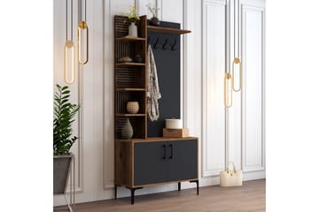 Schmida Hallmöbelset 90 cm - Mörkbrun/Antracit - Products - Möbler - Hallmöbler - Möbelset för hall & entre