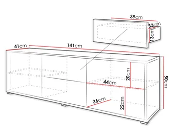 Agawal Tv-bänk 141 cm - Brun - Products - Möbler - TV- & Mediamöbler - TV bänk & mediabänk