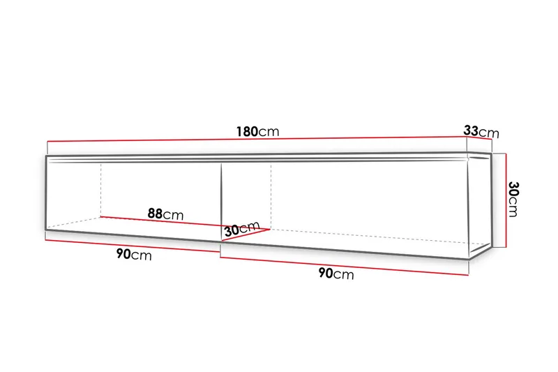 Cuguen Tv-skåp 180 cm - Natur/Svart - Products - Möbler - TV- & Mediamöbler - TV bänk & mediabänk