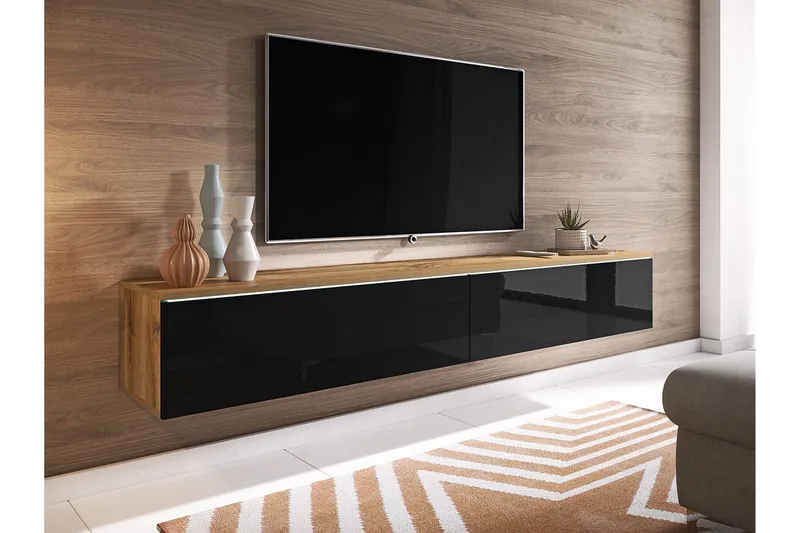 Cuguen Tv-skåp 180 cm - Natur/Svart - Products - Möbler - TV- & Mediamöbler - TV bänk & mediabänk