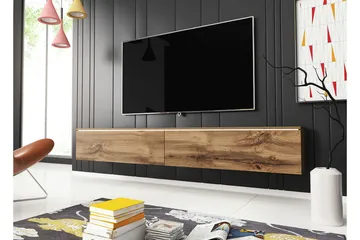 Cuguen Tv-skåp 180 cm Vit LED - Ljus Natur - Products - Möbler - TV- & Mediamöbler - TV bänk & mediabänk