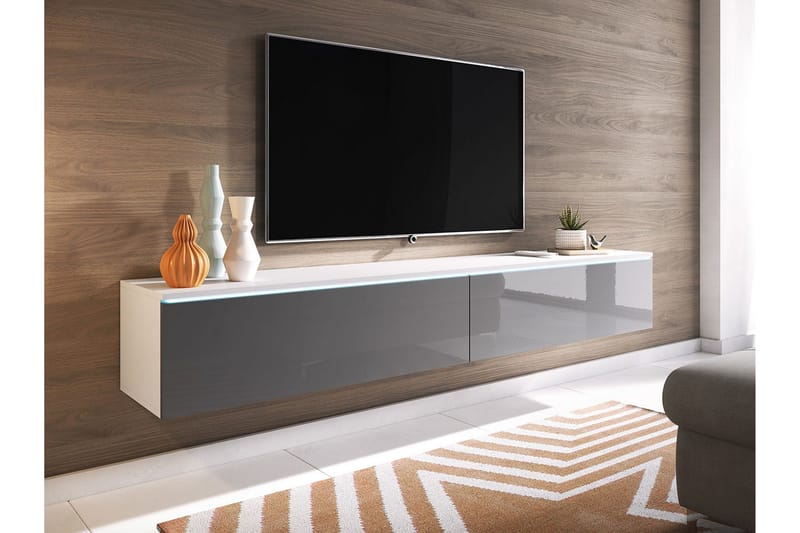 Cuguen Tv-skåp 180 cm - Vit/Grå - Products - Möbler - TV- & Mediamöbler - TV bänk & mediabänk
