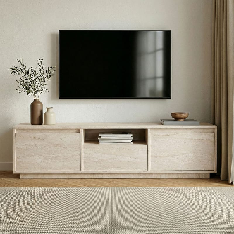Domar Tv-bänk 160 cm - Travertin - Products - Möbler - TV- & Mediamöbler - TV bänk & mediabänk