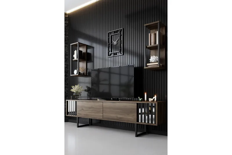 Erdem Tv-bänk 180 cm - Valnöt/Svart - Products - Möbler - TV- & Mediamöbler - TV bänk & mediabänk