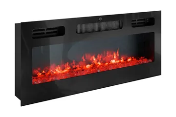 Glenndale Tv bänk med Förvaring + LED kamin + Belysning 190 cm - Vit - Products - Möbler - TV- & Mediamöbler - TV bänk & mediabänk