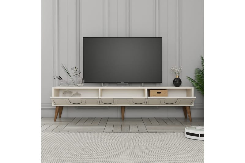 Hazim Tv-bänk 180 cm - Cream/Valnöt - Products - Möbler - TV- & Mediamöbler - TV bänk & mediabänk
