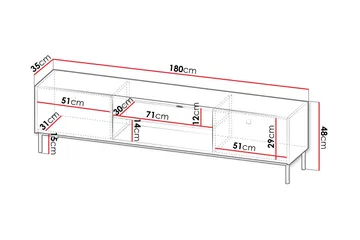 Hermann Tv-bänk 180 cm - Vit - Products - Möbler - TV- & Mediamöbler - TV bänk & mediabänk