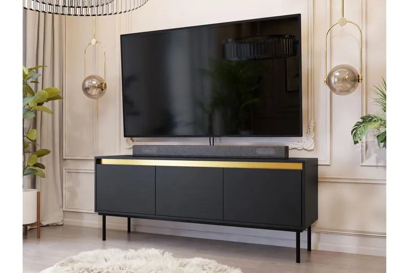 Hollander Tv-bänk 150 cm - Svart/Guld - Products - Möbler - TV- & Mediamöbler - TV bänk & mediabänk